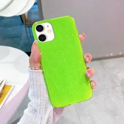 iPhone 11 - Larte shiny - neon zöld csillámos hátlap tok-2