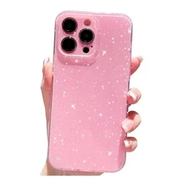 iPhone 15 Pro Max telefontok - Larte shiny - pink csillámos hátlap tok-1