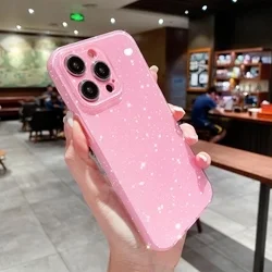 iPhone 15 Pro Max telefontok - Larte shiny - pink csillámos hátlap tok-2