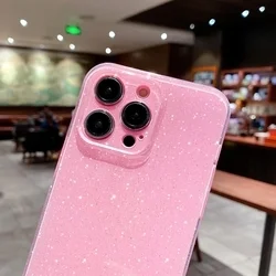 iPhone 15 Pro Max telefontok - Larte shiny - pink csillámos hátlap tok-3