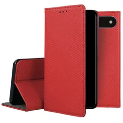 iPhone 17 Air telefontok - piros mágneses átlátszó szilikon keretes könyvtok-3