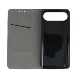 iPhone 17 Air telefontok - Smart Magnetic fekete szilikon keretes mágneses könyvtok-3