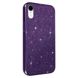 iPhone XR telefontok - Larte shiny - lila csillámos hátlap tok ﻿-1