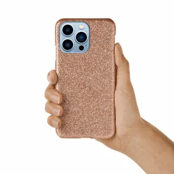 iPhone 13 Pro Max telefontok - Larte shiny - bronz csillámos hátlap tok-2