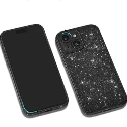 iPhone 14 telefontok - Larte shiny - fekete csillámos hátlap tok ﻿-2