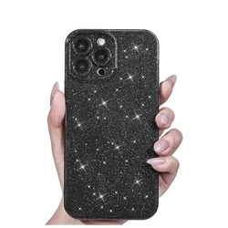 Telefontok iPhone 13 Pro Max - Larte shiny - fekete csillámos hátlap tok ﻿-1