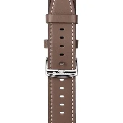 Xiaomi Watch S1 / Watch S1 Active okosóra szíj - barna eco bőr szíj (22 mm)-4