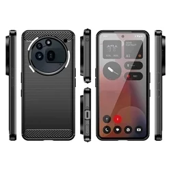 Nothing Phone (3a) Pro - Carbon Fiber fekete szilikon hátlap tok-1