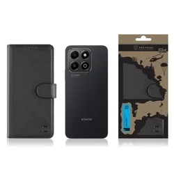 Honor X8c telefontok - Tactical Field fekete szilikon keretes könyvtok mágneses ráhajtófüllel-2