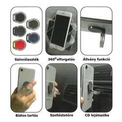 Smart Ring R32 piros telefontartó fém ujjgyűrű-1