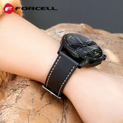 Huawei Watch GT 5 (46 mm) okosóra szíj - fekete eco bőr szíj (22 mm)-3