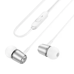 HOCO M108 - ezüst/fehér, vezetékes stereo headset, audio csatlakozóval-2