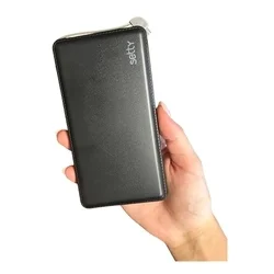 Powerbank Setty - fekete powerbank 10000 mAh, LED-es, USB / MicroUSB + Type-C (USB-C) adapter-3