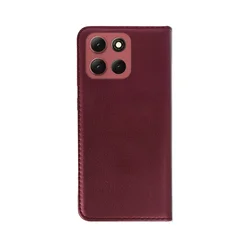 Telefontok Motorola Moto G86 5G - Smart Magnetic - burgundy szilikon keretes mágneses könyvtok ﻿-2