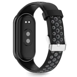 Xiaomi Smart Band 8 / 9 / 10 / NFC okosóra szíj - Tech- Protect Iconband Air - fekete/szürke szilikon szíj-1
