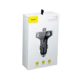 Transzmitter: Baseus S-09 - USB-s autós FM/Bluetooth transzmitter + USB autós töltő, fekete, 3,4A-6