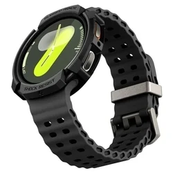 Samsung Galaxy Watch 8 (44 mm) okosóra tok - SPIGEN RUGGED ARMOR matt fekete szilikon tok-9