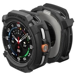 Samsung Galaxy Watch 8 Classic (46 mm) okosóra tok - SPIGEN RUGGED ARMOR matt fekete szilikon tok-4