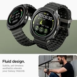 Okosóra védő tok - Samsung Galaxy Watch 8 (44 mm) - SPIGEN LIQUID AIR fekete szilikon védőtok-11