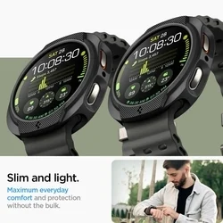 Okosóra védő tok - Samsung Galaxy Watch 8 (44 mm) - SPIGEN LIQUID AIR fekete szilikon védőtok-13