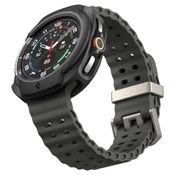 Okosóra védő tok - Samsung Galaxy Watch 8 Classic (46 mm) - SPIGEN LIQUID AIR fekete szilikon védőtok-2