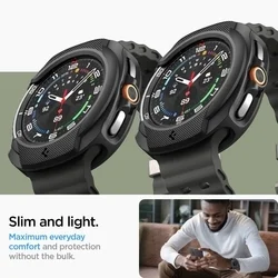 Okosóra védő tok - Samsung Galaxy Watch 8 Classic (46 mm) - SPIGEN LIQUID AIR fekete szilikon védőtok-9
