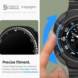 Okosóra védő tok - Samsung Galaxy Watch 8 Classic (46 mm) - SPIGEN LIQUID AIR fekete szilikon védőtok-12