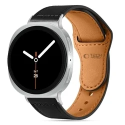 Samsung Galaxy Watch 8 / 8 Classic (40/44/46 mm) okosóra szíj - TECH-PROTECT Leather fekete bőr szíj-2