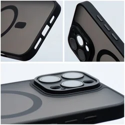 Telefontok iPhone 14 Pro - Variete MagSafe kompatibilis áttetsző műanyag hátlap tok, fekete szilikon kerettel-3