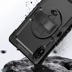 Tablettok Xiaomi Redmi Pad 2 (11 coll) - SOLID360 ütésálló, kitámasztható, fekete tablet tok-13