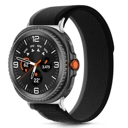 Samsung Galaxy Watch 8 / Classic (40 / 44 / 46 mm) okosóra szíj - TECH-PROTECT Nylon Stripe fekete/narancs szövet szíj-5
