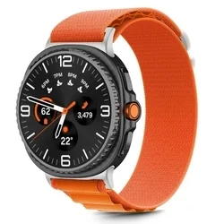 Samsung Galaxy Watch 8 / Classic (40 / 44 / 46 mm) okosóra szíj - TECH-PROTECT Nylon Pro narancs szövet szíj-1