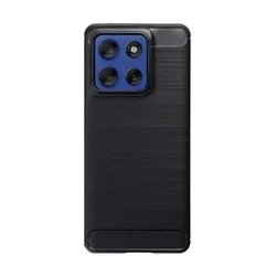 Telefontok Motorola Moto G86 5G - Carbon Fiber - fekete szilikon hátlap tok-1