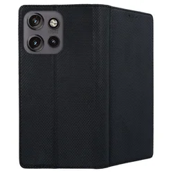 Telefontok Motorola Edge 60 5G - fekete mágneses szilikon keretes könyvtok-2