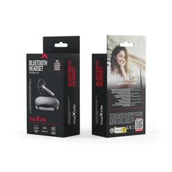 Maxlife MXBH-01 - fekete bluetooth headset, töltő tokkal-2