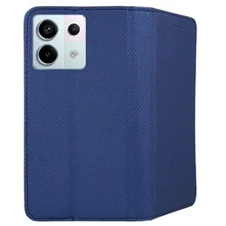 Telefontok Xiaomi Redmi 15C - kék mágneses szilikon keretes könyvtok-1