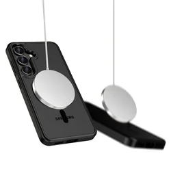 Telefontok Google Pixel 10 Pro - Tech-Protect Magmat MagSafe kompatibilis áttetsző műanyag hátlap tok, fekete szilikon kerettel-2