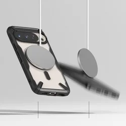 Telefontok GOOGLE PIXEL 10 Pro - Ringke Fusion X Magnetic - Magsafe kompatibilis átlátszó ütésálló hátlap tok, fekete kerettel-4
