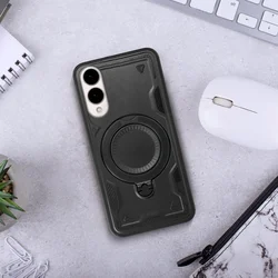 Telefontok Xiaomi Redmi 15C - FROST ARMOR fekete szilikon hátlap tok, kitámasztó ujjgyűrűvel-2