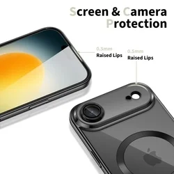 Telefontok iPhone 17 Air - Tech-Protect Magflex - MagSafe kompatibilis átlátszó hátlap tok, fekete szilikon kerettel-2