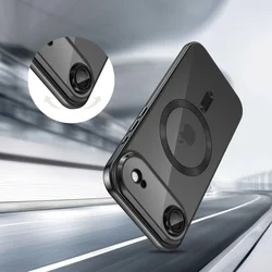 Telefontok iPhone 17 Air - Tech-Protect Magflex - MagSafe kompatibilis átlátszó hátlap tok, fekete szilikon kerettel-3