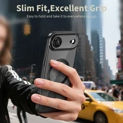 Telefontok iPhone 17 Air - Tech-Protect Magflex - MagSafe kompatibilis átlátszó hátlap tok, fekete szilikon kerettel-4