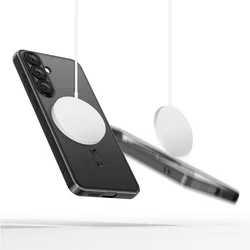 Telefontok Samsung Galaxy A17 5G - Tech-Protect Magflex - MagSafe kompatibilis átlátszó hátlap tok, fekete szilikon kerettel-3