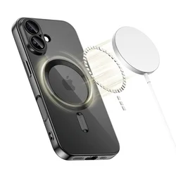 Telefontok iPhone 17 - Tech-Protect Magflex - MagSafe kompatibilis átlátszó hátlap tok, fekete szilikon kerettel-2