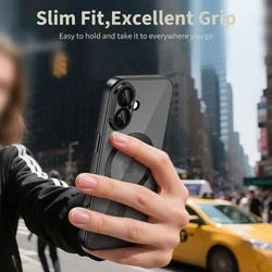 Telefontok iPhone 17 - Tech-Protect Magflex - MagSafe kompatibilis átlátszó hátlap tok, fekete szilikon kerettel-4