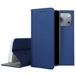 Telefontok iPhone 17 Pro Max - kék mágneses átlátszó szilikon keretes könyvtok-3