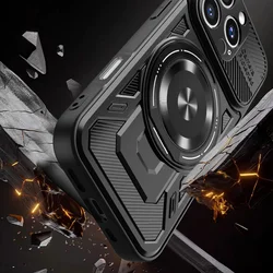 Telefontok iPhone 17 Pro Max - Defender Armor Mag - MagSafe kompatibilis fekete ütésálló hátlap tok, kitámasztóval ﻿-2