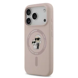 Telefontok iPhone 17 Pro - Karl Lagerfeld és Choupette - MagSafe kompatibilis pink hátlap tok-1