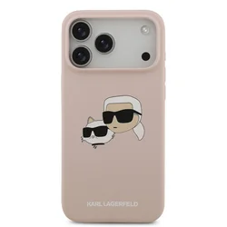 Telefontok iPhone 17 Pro Max - Karl Lagerfeld és Choupette Head - MagSafe kompatibilis pink hátlap tok-2