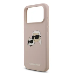 Telefontok iPhone 17 Pro Max - Karl Lagerfeld és Choupette Head - MagSafe kompatibilis pink hátlap tok-4